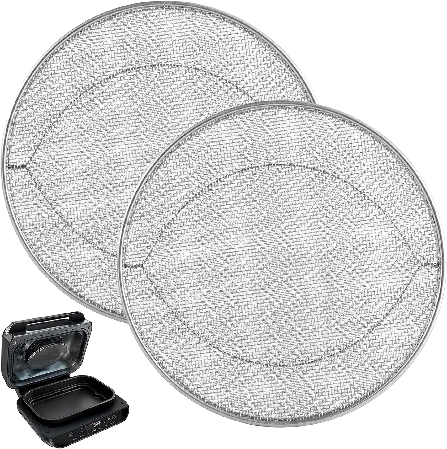 2 Packs Splatter Shield for Ninja IG651 IG600 IG601 Foodi Air Fryer Grill | For ninja ig651 foodi smart xl pro grease shield accessories, stainless steel mesh splash guard, heat resistant, easy clean
