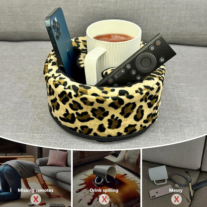 Xchouxer Couch Cup Holder Pillow, Sofa and Bed Organizer Caddy for Drinks, Remotes, Phones (Gray)