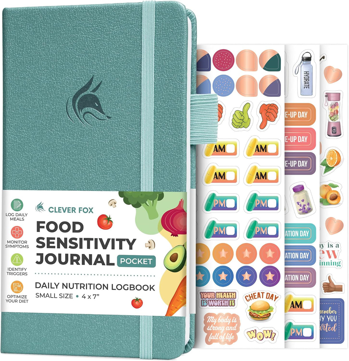 Clever Fox Food Sensitivity Journal & Symptom Diary, 8.5x11 Purple