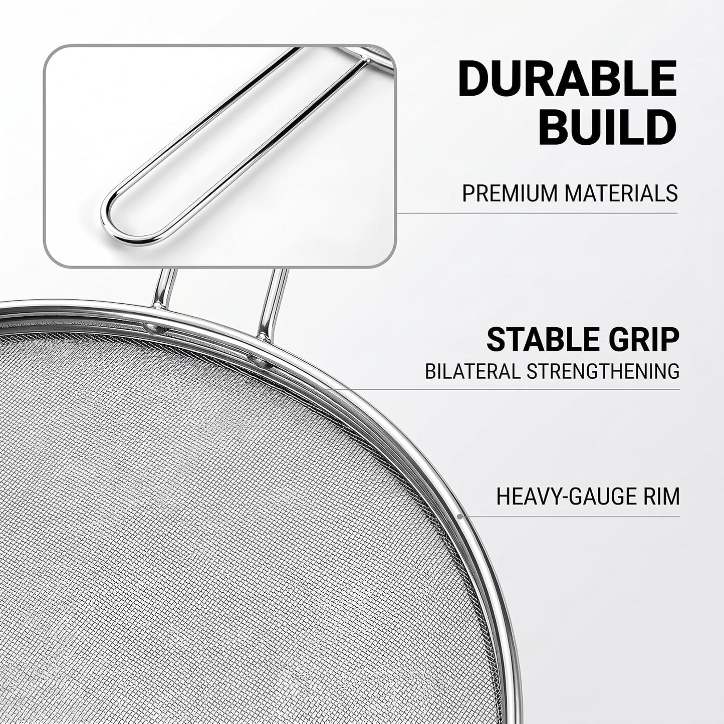 Silicone Splatter Screen for Frying Pan,Grease Splatter Guard,Heat-Resistant Splatter Guards for Cooking,Dishwasher Safe (9.8", 11.4", 13")