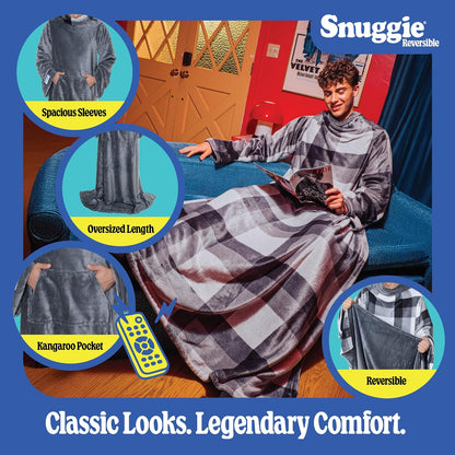 Snuggie The Original Wearable Blanket With Sleeves & Pockets | Cozy Oversized Throw for Adult Men & Women | One Size, 71x54