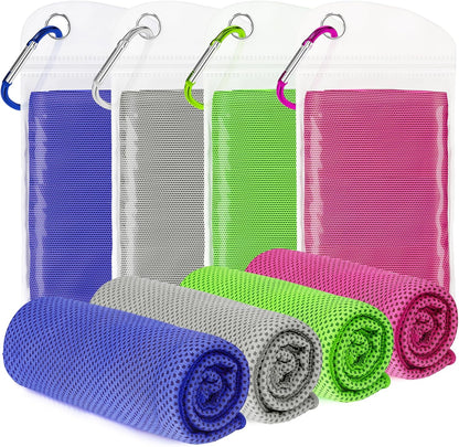 4 Pack Cooling Towels for Neck and Face(40"x12"), Cooling Neck Wraps, Ice Towel for Hot Weather, Soft Breathable Gym Towel, Cool Towel for Workout, Camping, Yoga, Sport, Running