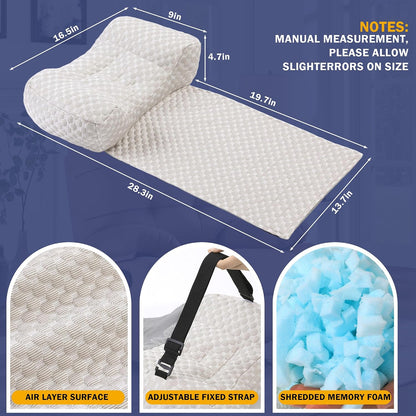 BALAPET Shredded Memory Foam Neck Pillow for Recliners, Ergonomic Headrest Cushion for Neck Pain Relief and Cervical Support, Suitable for Side Sleeping at Home and Office, Patent Pending(Coffee)