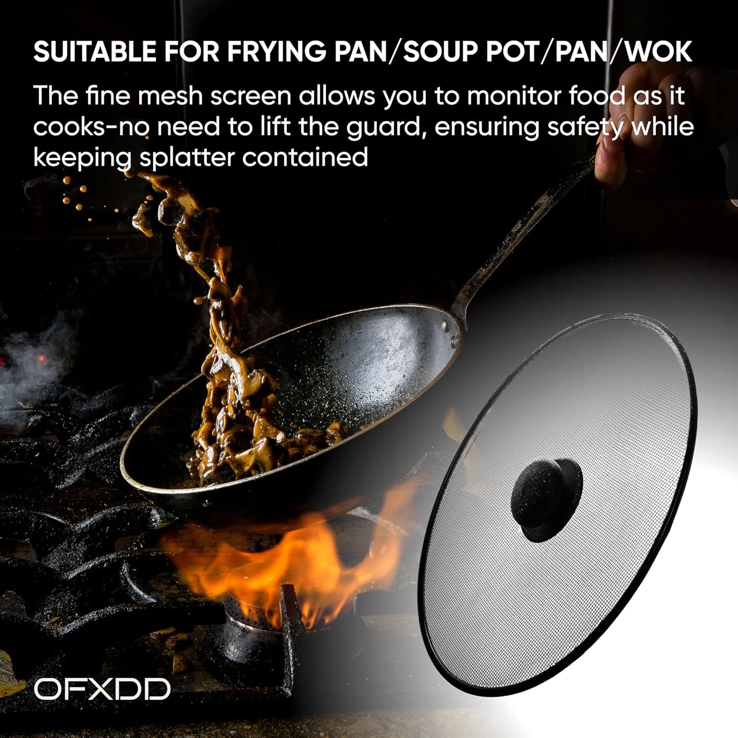Splatter Screen for Frying Pans - Set Of 2: 10", 10" - Kitchen Ultimate Grease Protection Mesh for Skillet - Bacon Oil Catcher Guard for Pan