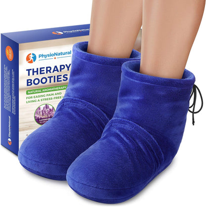 Microwaveable Booties and Feet Warmers - Deep-penetrating heat for relieving foot stiffness, sore muscles and joints, Achilles tendinitis, plantar fasciitis, stress fractures, and circulatory problems