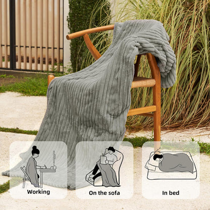 GOTCOZY Heated Blanket-Soft Plush Electric Blanket 50"X60"(Grey)
