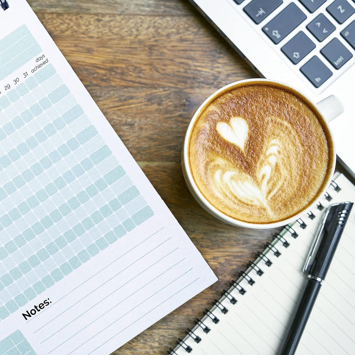 HADIGU Habit Tracker Calendar, (Undated 12 Month) with Spiral Bound and Hanger, A4 size (8.3"x11.7"), Habit Tracker Journal for Daily Weekly and Monthly Habit Tracking.