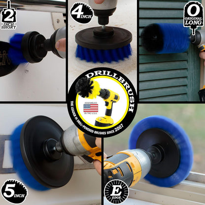 Grout Cleaner Kit - Bathroom Drill Brush Attachment Set - Shower Cleaner | Household Cleaning Supplies - Tub Scrubber - Toilet Brush - Spotless Tiles - Power Scrubbing Nylon Bristles
