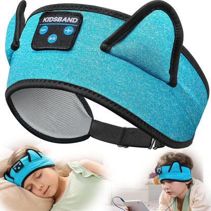 KIDSBAND Kids Bluetooth Headphones, Sleep Headband [Wireless & Wired Playback 2in1] Foldable Headphones for School/Travel/Tablet/Sleep