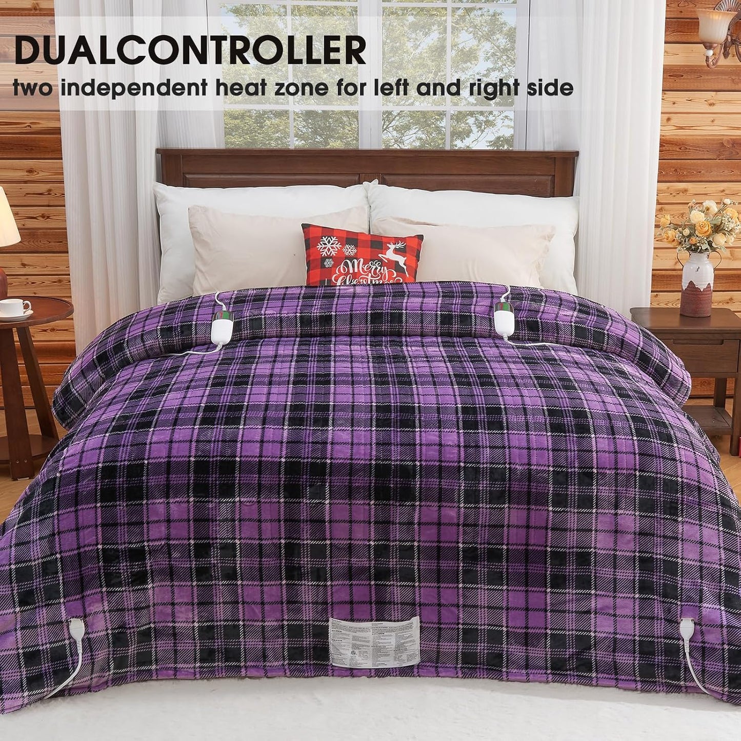 Heated Blanket Electric Throw 50X60 Heating Blanket with 10 Heating Levels 8 Hours Auto Off, Blue Plaid Sherpa Blankets Winter Warmer, Home Decor for Couch Bed Office,Gifts for Mom, Women,Washable