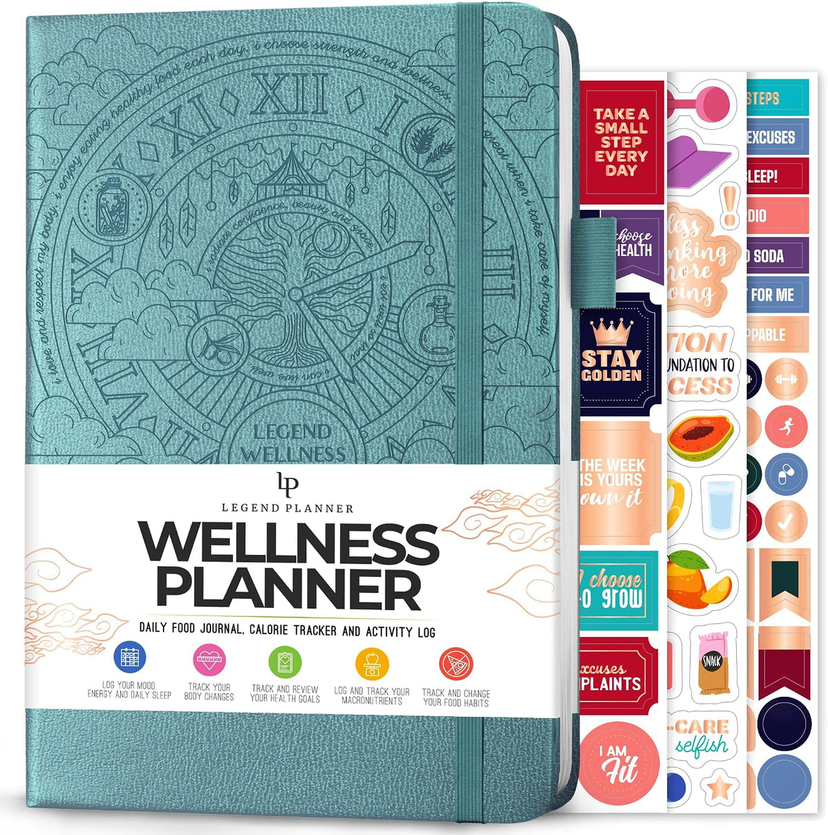 Legend Food Journal, Weight Loss & Meal Tracking Diary 5.8x8.3 Hot Pink
