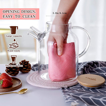 CnGlass Glass Teapot Stovetop Safe,30.4oz Clear Tea pot with Removable Filter Spout,Loose Leaf and Blooming Tea Maker