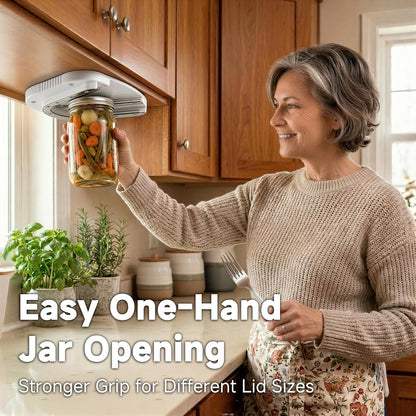 Upgraded Under Cabinet Jar Opener: One-Hand Jar & Can Opener for Stubborn Lids, Easier Grip for Tight Lids, Stainless Steel Teeth