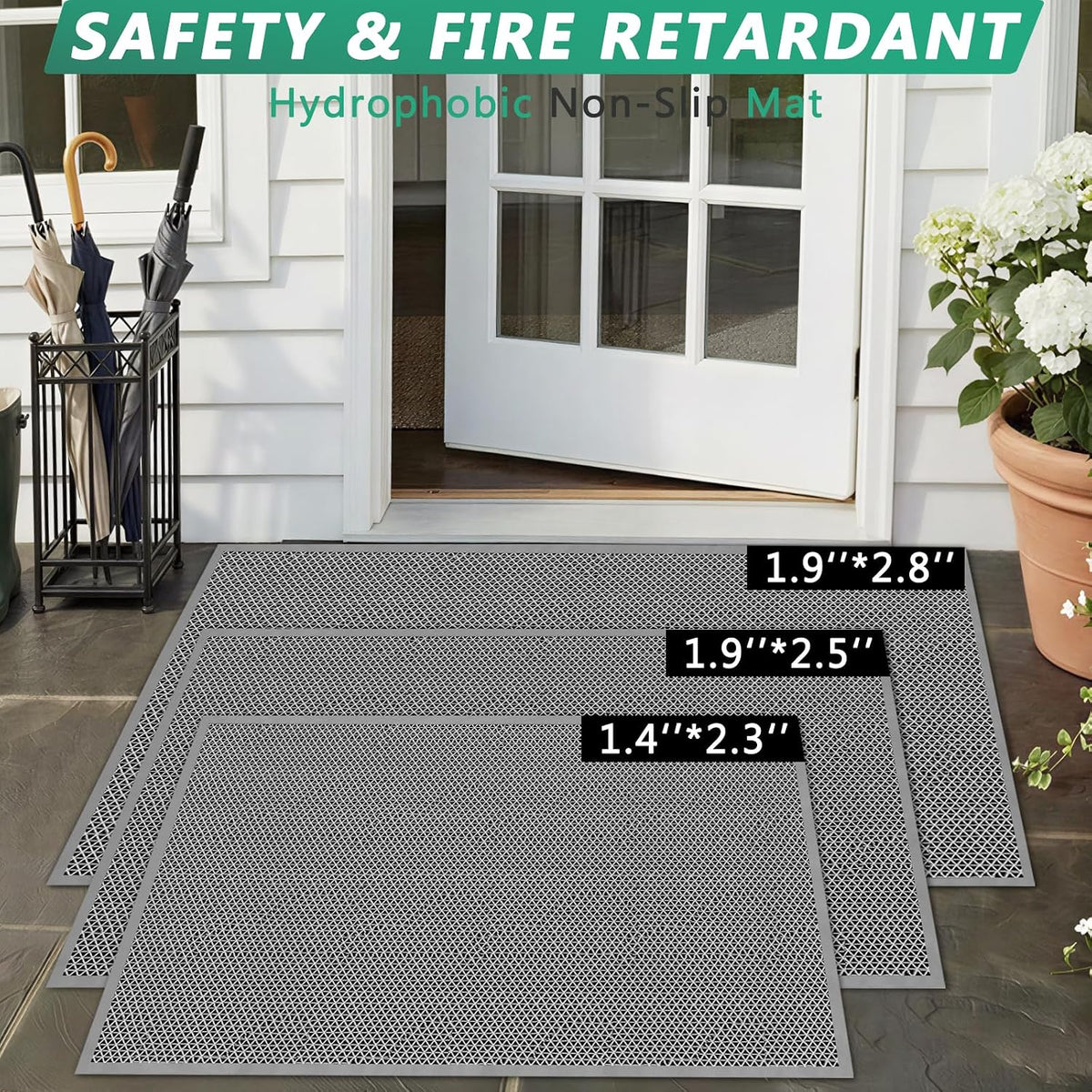 WochiTV Non Slip Drainage Mats PVC Pool Floor Mat 0.23'' Thick Outdoor Indoor Parking Space Mat for Bathroom Garage Basement Backyard Commercial Kitchen 3x16.6Ft