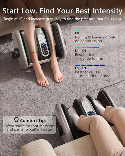 JZBRAIN Pro Shiatsu Foot Massager with Heat for Plantar Fasciitis | L1-L9 Compression, Roller Kneading, Vibration, Soothing Heating, Remote Control, Adjustable Stand for Flat or Angled Use