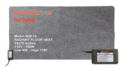 Hot Carpet Under Rug Instant Radiant Floor Heater Electric Mat Heated Area Rug Great for Yoga (720 Watt 92" x 76.5" Inches) Made in Seattle WA