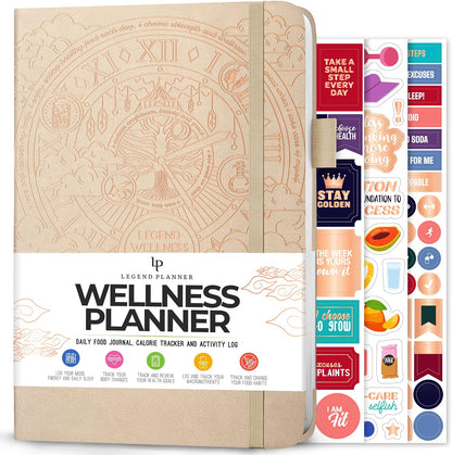 Legend Food Journal, Weight Loss & Meal Tracking Diary 5.8x8.3 Hot Pink