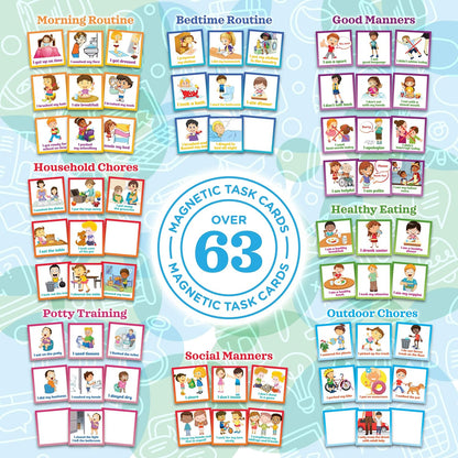 Behavior Reward Chart System - Pad with 26 Chore Charts for Kids, 2800 Stickers to Motivate Responsibility & Good Habits