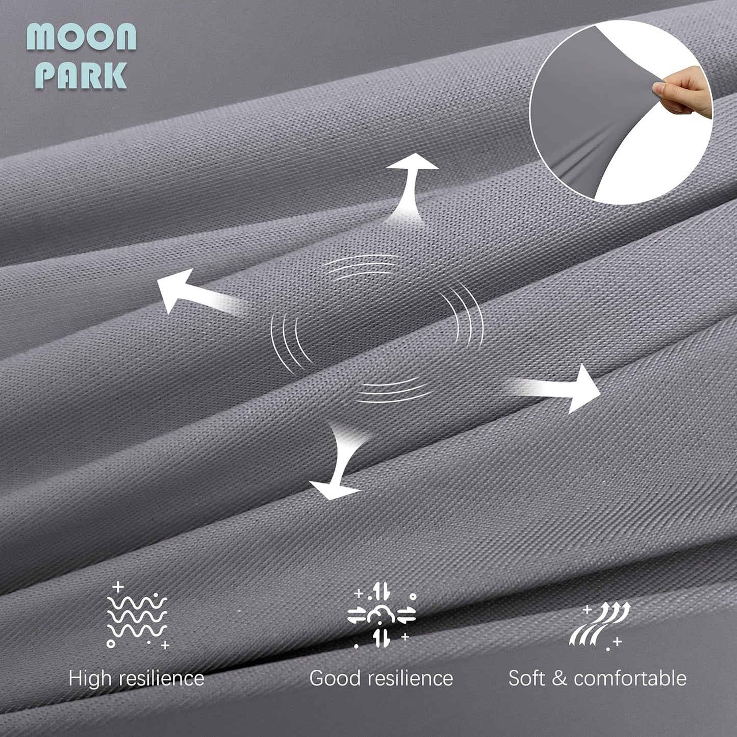 MOON PARK Pregnancy Pillows for Sleeping - 57 Inch U Shaped Full Body Maternity Pillow with Removable Cover - Support for Back, Legs, Belly, Hips - Pregnancy Pillow for Women - Grey
