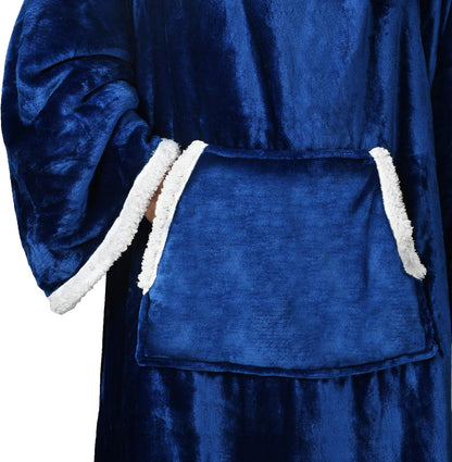 Catalonia Sherpa Wearable Blanket with Sleeves and Pocket for Adults