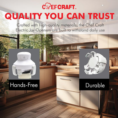 Chef Craft Hands free/Self-Centering, Three-Armed Electric Jar Opener