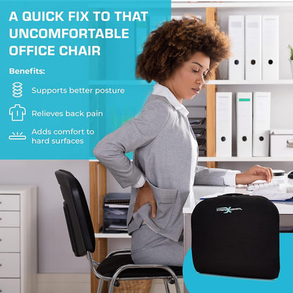 Xtreme Comforts Seat Cushion, Tailbone Relaxer - Coccyx Cushion for Tailbone Pain Desk, Wheelchair & Car Use - Back Support Pillow for Chair