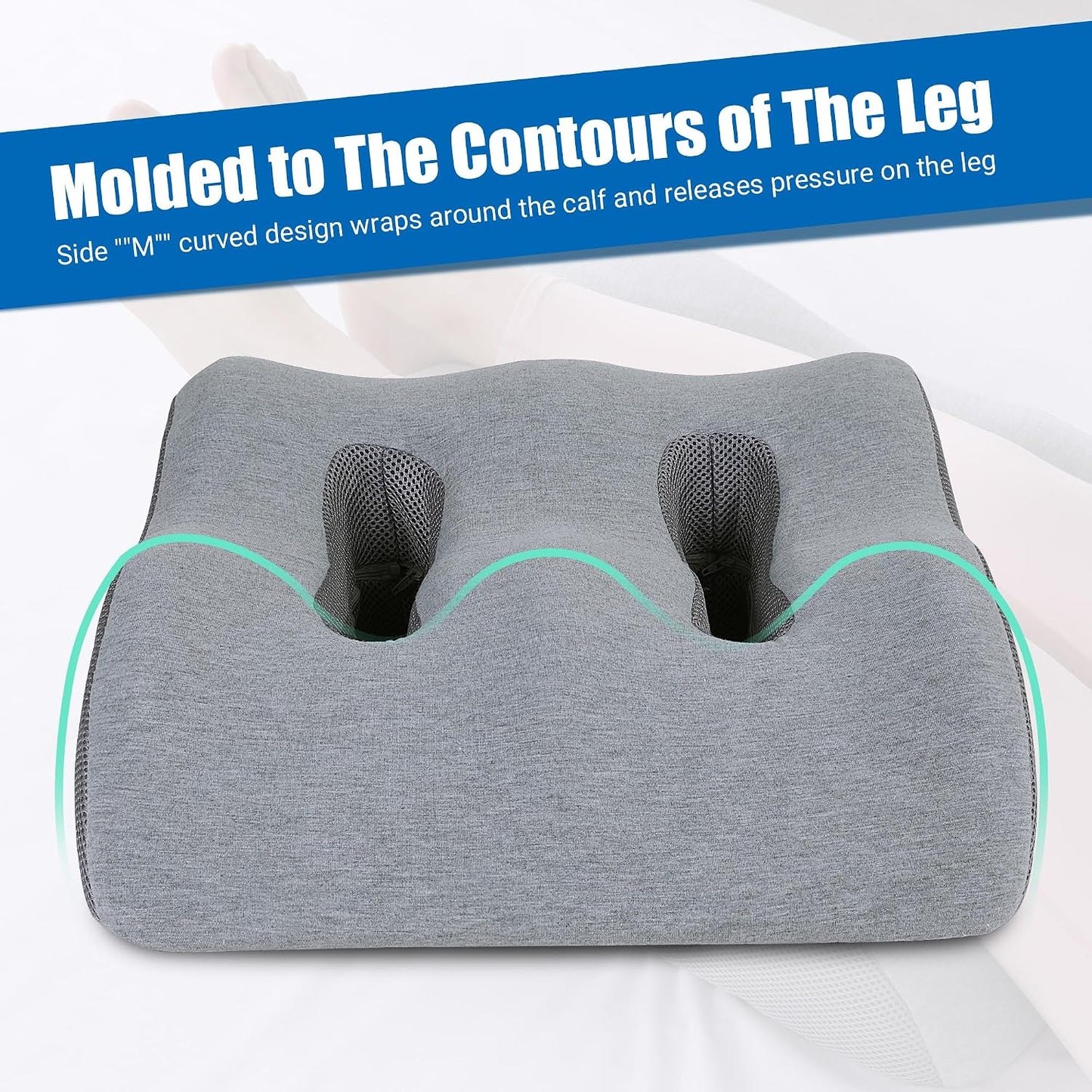 Leg Elevation Pillows for After Surgery, Ergonomic Breathable Elevation Pillow for Post-Surgery, Post-Injury, Memory Foam Elevation Promotes Circulation & Reduces Swelling and Pain