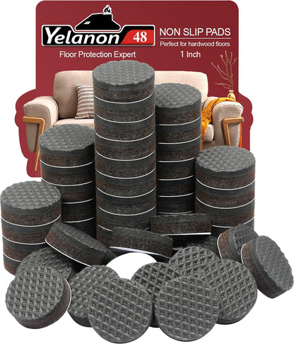 Non Slip Furniture Pads -56 pcs（1+2）” Furniture Grippers, Non Skid Furniture Legs,Self Adhesive Rubber Furniture Feet, Anti Slide Furniture Hardwood Floor Protector for Keep Couch Stoppers