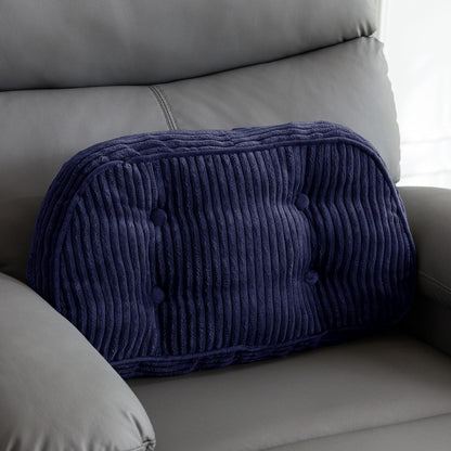 HIGOGOGO Lumbar Support Pillow for Recliner Chair/Accent Chair/Couch/Office Chair, Tufted Corduroy Back Support Cushion for Elderly, Recliner Cushions for Back Rest, Pain Relief, Reading, Dark Grey