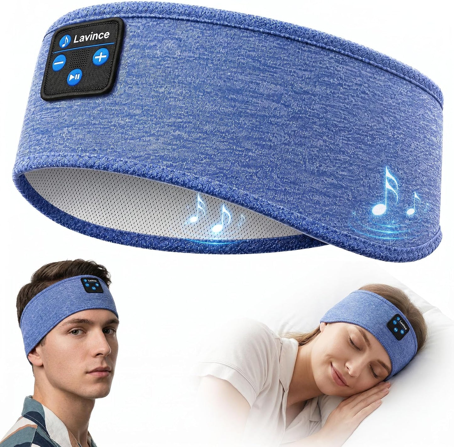 Sleep Headphones Headband, Bluetooth 5.4 Sleeping Headphones for Side Sleepers, Wireless Headband Headphones with Ultra-Thin Stereo Speakers for Sports, Workout, Travel, Meditation