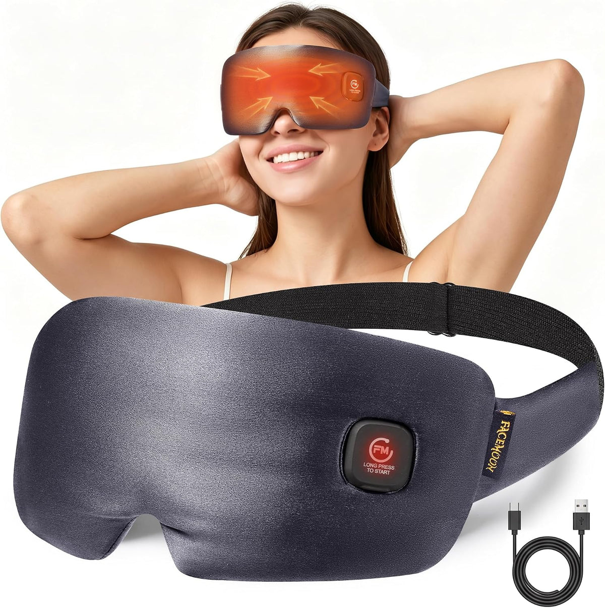 Heated Eye Mask for Dry Eyes Silk Cordless Warm Eye Compress Daily Eye Care