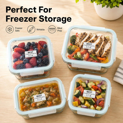 Writable Removable Freezer Food Date Labels, 1 x 2, 500/Roll | Best if Used or Frozen by Stickers for Meal Prep, Leftovers, Restaurants, Delis, Bakeries and Cold Storage. Made in USA