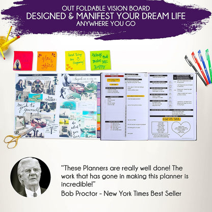 Freedom Mastery Daily Journal of Gratitude, Productivity & Habit Tracker | Undated 90-Day Planner with Daily Reflection, Mindfulness, Positivity, Vision Board & Stickers, Gratitude Journal for Women