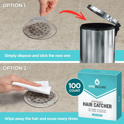 25 Pack Disposable Shower Drain Hair Catcher Mesh Stickers - Peel & Stick Drain Strainers to Prevent Clogs, Strong Waterproof Adhesive, Mess-Free Disposable Drain Covers for Shower & Bathtub