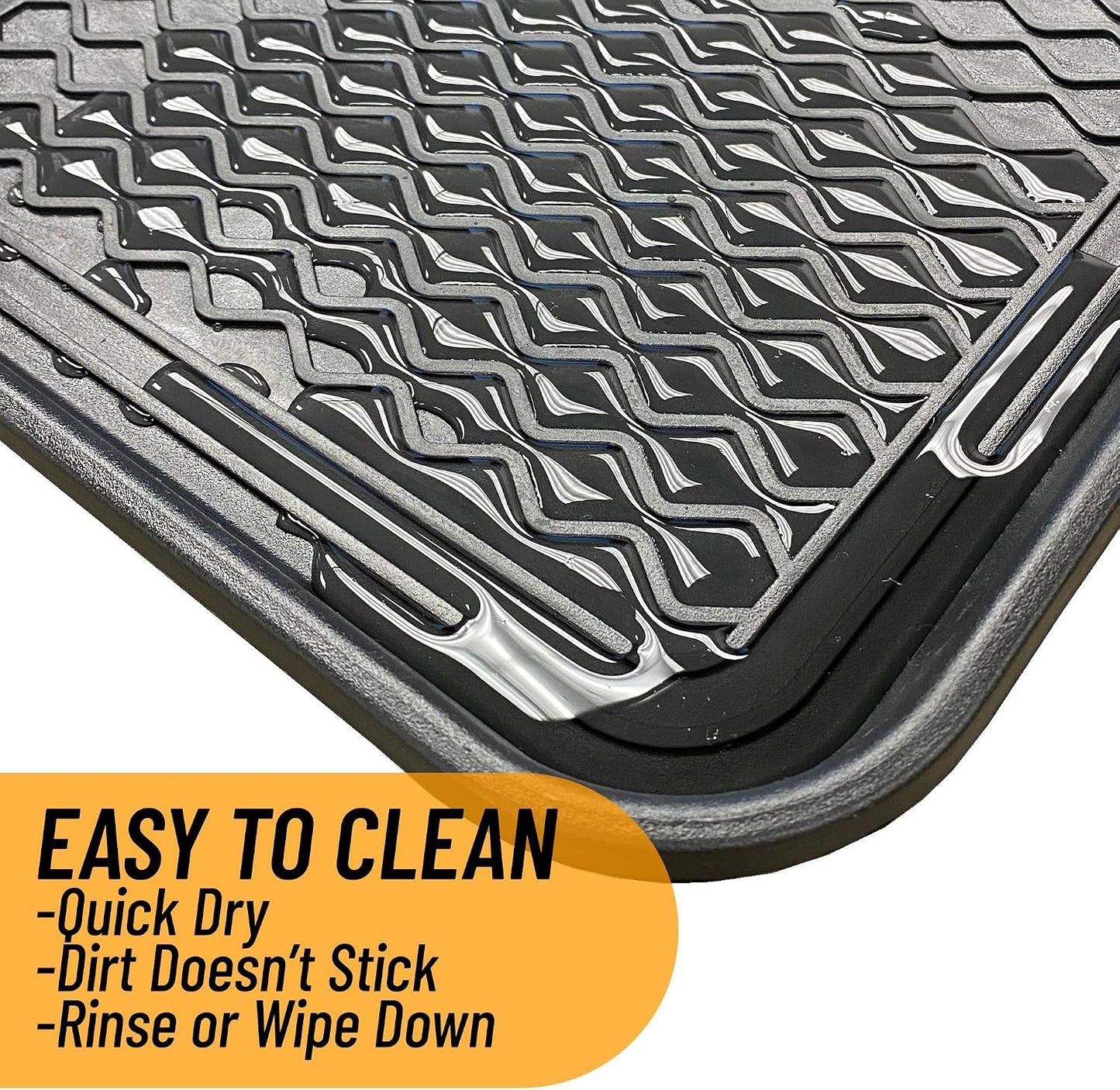 Ottomanson Indoor/Outdoor Boot Tray Non-Slip Doormat Modern Entryway Mat for Entryway Patio Backyard Garage, 18" x 28", Black