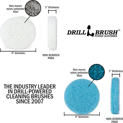 Cordless Drill Attachment - Acid Rain - Pool Tile - Granite - Shower Doors | Scrub - Scour - Drill Pads - Hard Water Stain Remover - Soap Scum - Mold - Mildew - Mineral - Rust - Calcium - Limescale
