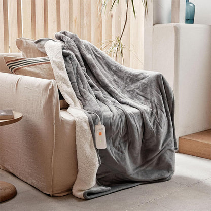 GOTCOZY Heated Blanket-Soft Plush Electric Blanket 50"X60"(Grey)
