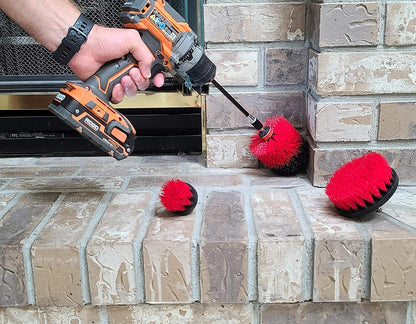 Drill Brush Attachment Set Three Brushes| Bring It On Power Scrubber Brush Cleaning Kit | Plus 6 Inch Extension, Use On Grout, Cars, Bathroom Surfaces, Tile, Baseboard, Shower and Tubs