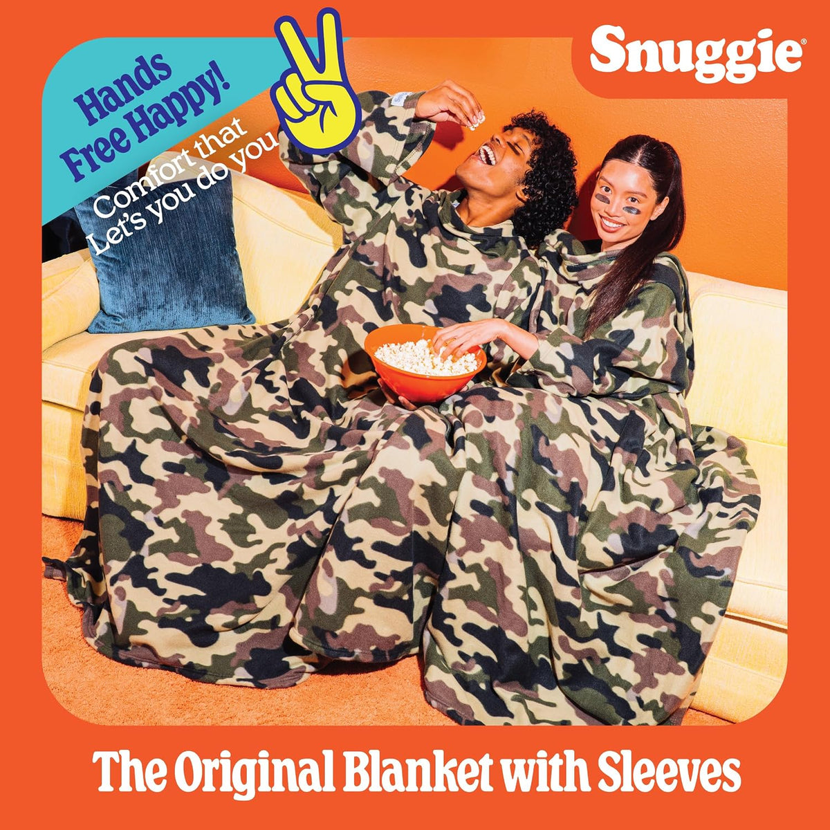 Snuggie The Original Wearable Blanket With Sleeves & Pockets | Cozy Oversized Throw for Adult Men & Women | One Size, 71x54