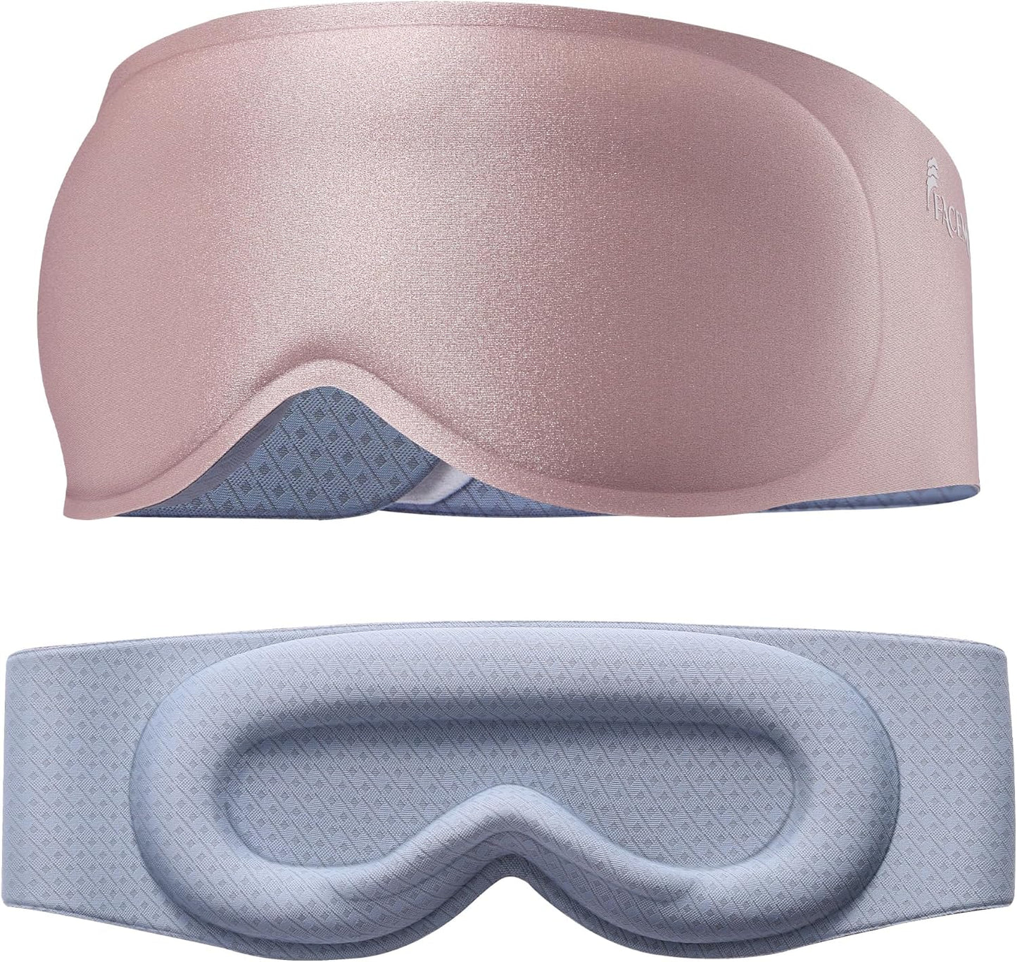 FACEMOON 3D Blackout Weighted Eye Mask for Sleep, Airplane Travel Essential | Long flights, road trips, gentle weighted comfort, deep cups, lash-friendly, adjustable strap, daytime naps for men & women