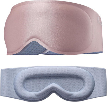 FACEMOON 3D Blackout Weighted Eye Mask for Sleep, Airplane Travel Essential | Long flights, road trips, gentle weighted comfort, deep cups, lash-friendly, adjustable strap, daytime naps for men & women