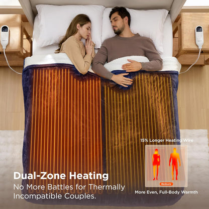 Bedsure Heated Blanket Throw Blanket with Preheat Function - Fast Heating Electric Blanket, Soft Flannel Throw with 6 Time Settings(Up to 10H), 6 Heating Settings, Gifts for Grandma (50"x60", Grey)