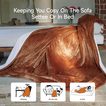 GOTCOZY Heated Blanket-Soft Plush Electric Blanket 50"X60"(Grey)