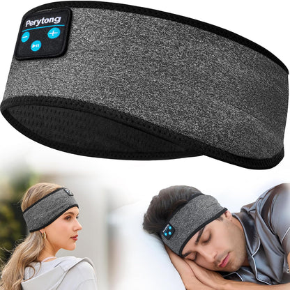 Perytong Sleeping Headphones Bluetooth Headband, Soft Long Time Play Sleeping Headsets with Built in Speakers Perfect for Workout,Running,Yoga,Travel, Darkgray