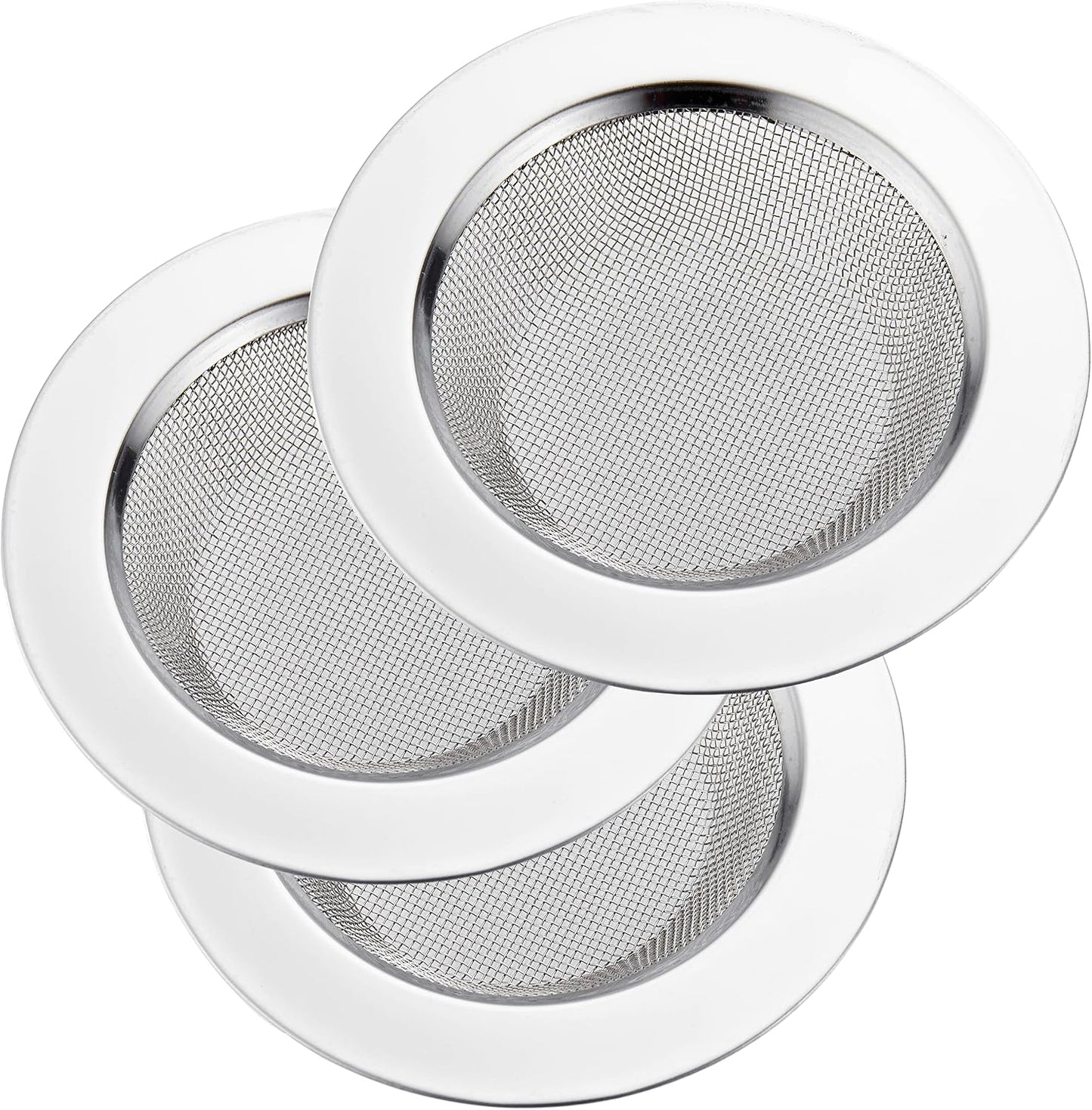 LASSHSWA 2 PCS Kitchen Sink Strainer Stainless Steel, Kitchen Sink Drain Strainer， Sink Strainers with Large Wide Rim 4.5" Diameter for Kitchen Sinks