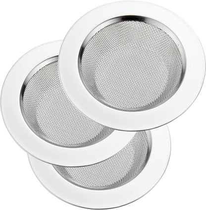 LASSHSWA 2 PCS Kitchen Sink Strainer Stainless Steel, Kitchen Sink Drain Strainer， Sink Strainers with Large Wide Rim 4.5" Diameter for Kitchen Sinks