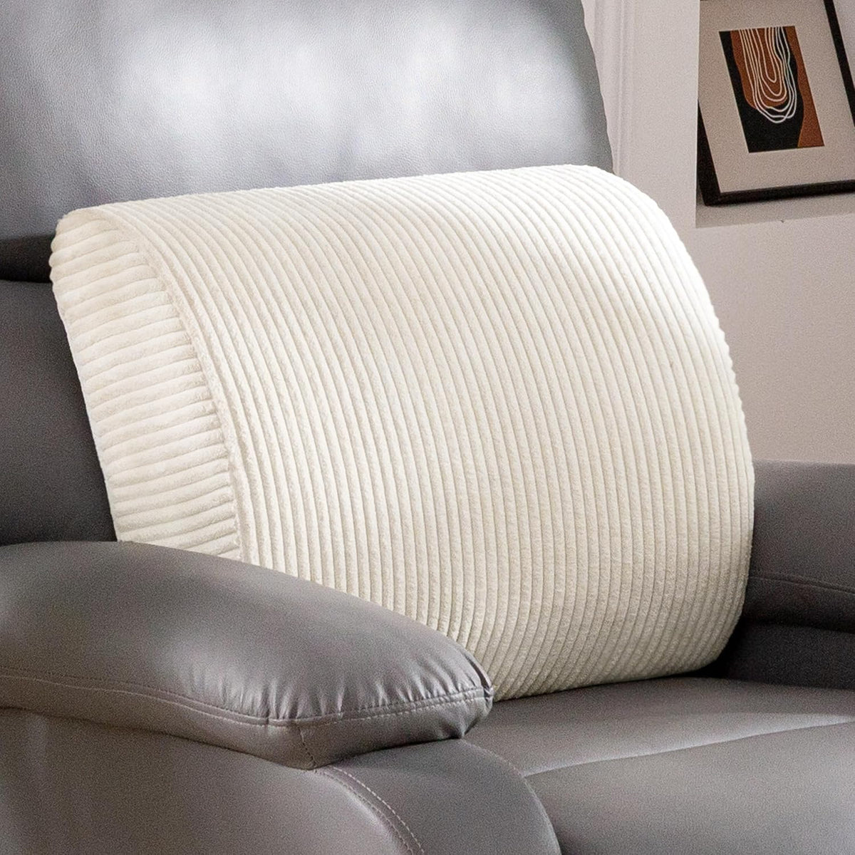 HIGOGOGO Lumbar Support Pillow for Recliner Chair/Accent Chair/Couch, Memory Foam Back Support Cushion for Elderly, Recliner Cushions for Back Rest, Pain Relief, Reading, Washable Cover, Brown