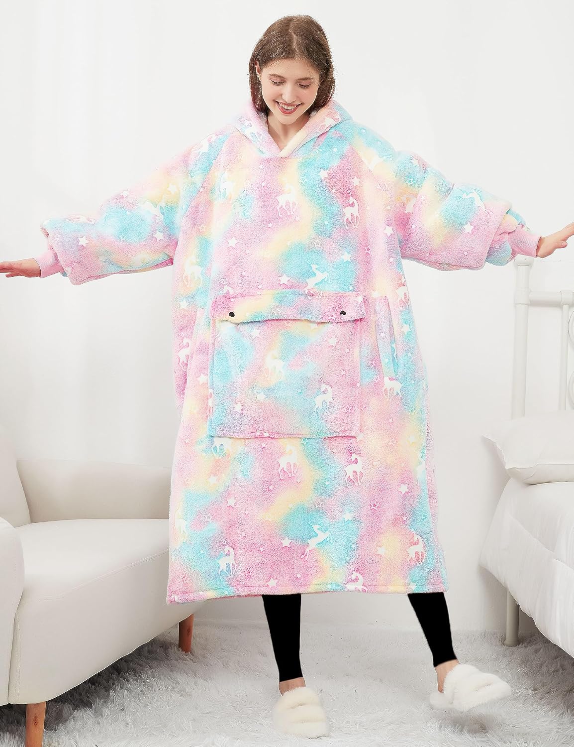 Wearable Blanket Hoodie for Adults With Pocket Strawberry Hoodie | Sherpa, Fuzzy Blanket Hoodie, Oversized Sweatshirt Blanket, Kangaroo Pouch, Cute Birthday Gifts for Sister, Cute Stuff