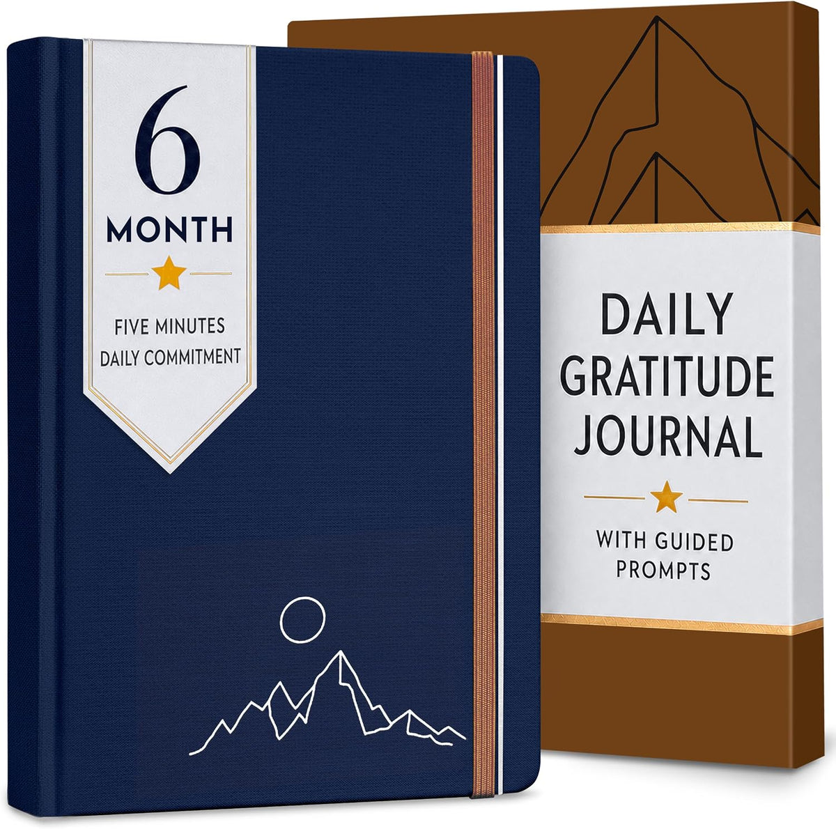 Gratitude Journal for Men, 6-Month Guided Daily Prompts, Fabric Hardcover