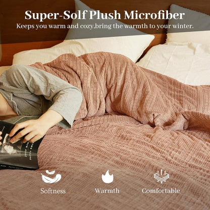 Texciting Heated Blanket 50"X60",Soft Electric Blanket,ETL Certified,Grey